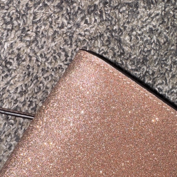 Kate Spade NWT Rose Gold Glitter Tinsel Envelope Flap Crossbody - Picture 9 of 11